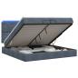 Preview: Ottoman-Bett mit Matratze und LED Dunkelgrau 200 x 200 cm Samt