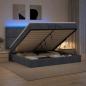 Preview: Ottoman-Bett mit Matratze und LED Dunkelgrau 200 x 200 cm Samt