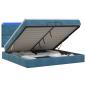 Preview: Ottoman-Bett mit Matratze und LED Dunkelblau 200 x 200 cm Samt