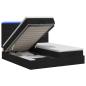 Preview: Ottoman-Bett mit Matratze und LED Schwarz 180 x 200 cm Stoff