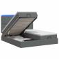 Preview: Ottoman-Bett mit Matratze und LED Dunkelgrau 160 x 200 cm Stoff