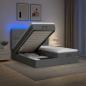 Preview: Ottoman-Bett mit Matratze und LED Dunkelgrau 180 x 200 cm Stoff