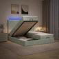 Preview: Ottoman-Bett mit Matratze und LED Hellgrau 160 x 200 cm Samt