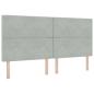 Preview: Ottoman-Bett mit Matratze und LED Hellgrau 200 x 200 cm Samt