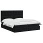 Preview: Ottoman-Bett mit Matratze und LED Schwarz 160 x 200 cm Samt
