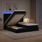 Preview: Ottoman-Bett mit Matratze und LED Schwarz 160 x 200 cm Samt