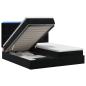 Preview: Ottoman-Bett mit Matratze und LED Schwarz 200 x 200 cm Samt