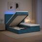 Preview: ARDEBO.de - Ottoman-Bett mit Matratze und LED Dunkelblau 160 x 200 cm Samt