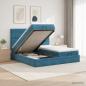 Preview: Ottoman-Bett mit Matratze und LED Dunkelblau 160 x 200 cm Samt