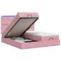 Preview: Ottoman-Bett mit Matratze und LED Rosa 180 x 200 cm Samt
