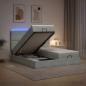 Preview: ARDEBO.de - Ottoman-Bett mit Matratze und LED Hellgrau 200 x 200 cm Samt