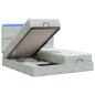Preview: Ottoman-Bett mit Matratze und LED Hellgrau 200 x 200 cm Samt