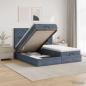 Preview: ARDEBO.de - Ottoman-Bett mit Matratze und LED Dunkelgrau 200 x 200 cm Samt
