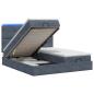 Preview: Ottoman-Bett mit Matratze und LED Dunkelgrau 200 x 200 cm Samt