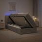 Preview: ARDEBO.de - LED-Speicherbett mit Matratze Taupe 90 x 200 cm Stoff