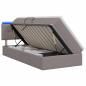 Preview: LED-Speicherbett mit Matratze Taupe 90 x 200 cm Stoff