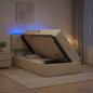 Preview: LED-Speicherbett mit Matratze Creme 100 x 200 cm Stoff