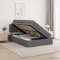 Preview: ARDEBO.de - LED-Speicherbett mit Matratze Dunkelgrau 120 x 200 cm Stoff