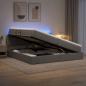 Preview: LED-Speicherbett mit Matratze Dunkelgrau 200 x 200 cm Stoff