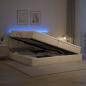 Preview: ARDEBO.de - LED-Speicherbett mit Matratze Creme 200 x 200 cm Stoff