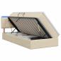 Preview: LED-Speicherbett mit Matratze Creme 100 x 200 cm Stoff