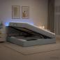 Preview: LED-Speicherbett mit Matratze Hellgrau 140 x 200 cm Stoff