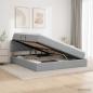 Preview: ARDEBO.de - LED-Speicherbett mit Matratze Hellgrau 180 x 200 cm Stoff