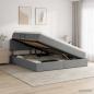 Preview: LED-Speicherbett mit Matratze Dunkelgrau 180 x 200 cm Stoff