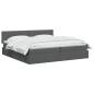 Preview: LED-Speicherbett mit Matratze Dunkelgrau 200 x 200 cm Stoff