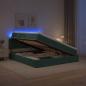 Preview: ARDEBO.de - LED-Speicherbett mit Matratze Dunkelgrün 180 x 200 cm Samt