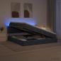 Preview: LED-Speicherbett mit Matratze Dunkelgrau 200 x 200 cm Samt