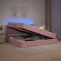 Preview: LED-Speicherbett mit Matratze Rosa 200 x 200 cm Samt
