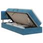 Preview: LED-Speicherbett mit Matratze Dunkelblau 100 x 200 cm Samt