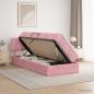 Preview: LED-Speicherbett mit Matratze Rosa 90 x 200 cm Samt