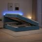 Preview: ARDEBO.de - LED-Speicherbett mit Matratze Dunkelblau 160 x 200 cm Samt