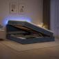 Preview: LED-Speicherbett mit Matratze Dunkelgrau 180 x 200 cm Samt