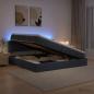 Preview: ARDEBO.de - LED-Speicherbett mit Matratze Dunkelgrau 200 x 200 cm Samt