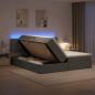 Preview: LED-Speicherbett mit Matratze Dunkelgrau 200 x 200 cm Stoff