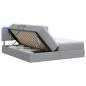 Preview: LED-Speicherbett mit Matratze Hellgrau 180 x 200 cm Stoff