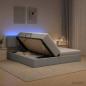 Preview: LED-Speicherbett mit Matratze Hellgrau 180 x 200 cm Stoff