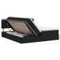 Preview: LED-Speicherbett mit Matratze Schwarz 200 x 200 cm Stoff