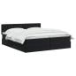 Preview: LED-Speicherbett mit Matratze Schwarz 200 x 200 cm Samt