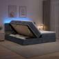 Preview: ARDEBO.de - LED-Speicherbett mit Matratze Dunkelgrau 180 x 200 cm Samt