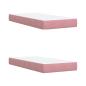 Preview: LED-Speicherbett mit Matratze Rosa 180 x 200 cm Samt