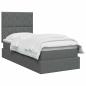 Preview: Aufbewahrungsbett mit Matratze Dunkelgrau 90 x 190 cm Stoff