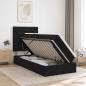 Preview: ARDEBO.de - Aufbewahrungsbett mit Matratze Schwarz 100 x 200 cm Stoff