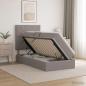 Preview: ARDEBO.de - Aufbewahrungsbett mit Matratze Taupe 100 x 200 cm Stoff