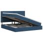 Preview: Aufbewahrungsbett mit Matratze Blau 200 x 200 cm Stoff