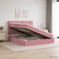 Preview: ARDEBO.de - Aufbewahrungsbett mit Matratze Rosa 160 x 200 cm Samt