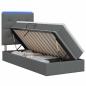 Preview: LED-Speicherbett mit Matratze Dunkelgrau 100 x 200 cm Stoff